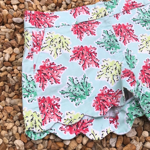 Crown & Ivy sz 8 mint green reef scalloped shorts - Picture 3 of 6